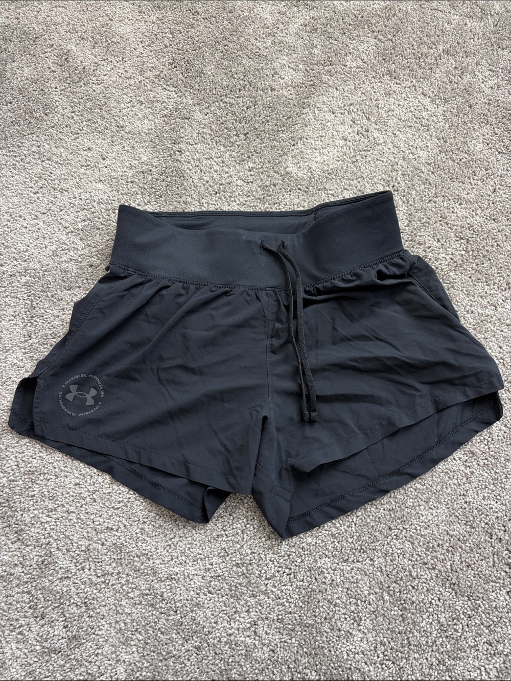 Women’s Under Armour Black Highwaisted Running Shorts